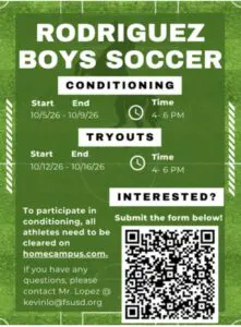 Rodriguez Boys Soccer conditioning details