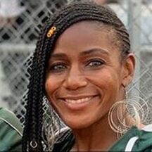Smiling woman with braided hair