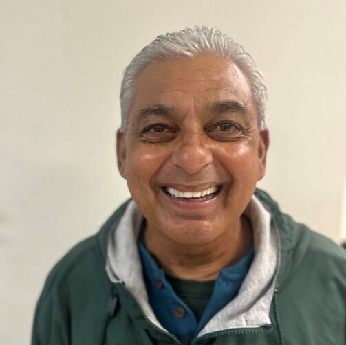 Elderly man with a joyful expression